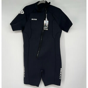 NWT ZCCO Mens Wetsuit 3XL Black Neoprene Back Zip Shorty Dive Skin MS305-B